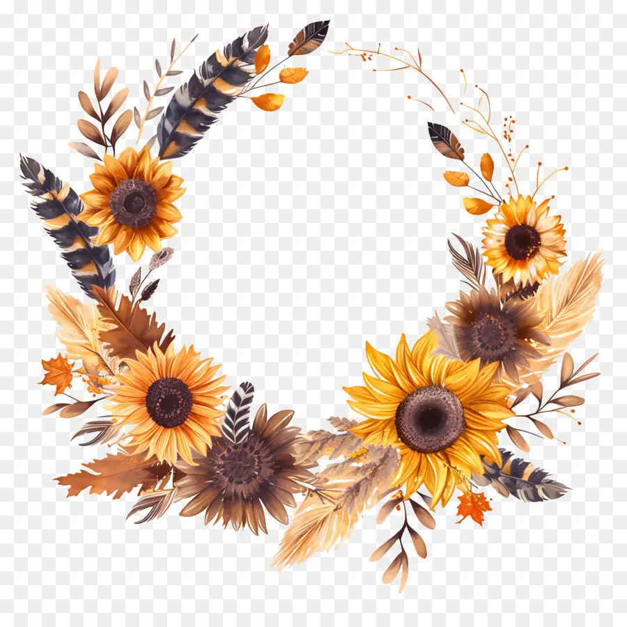 Couronne D'automne，Composition Florale PNG