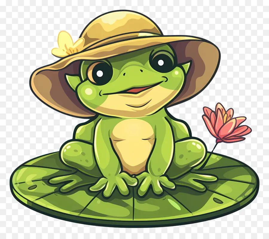 Grenouille Mignonne，Grenouille Avec Chapeau PNG