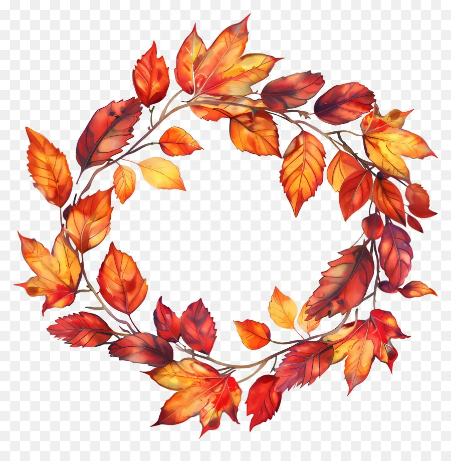 Couronne D'automne，Couronne De Feuilles PNG