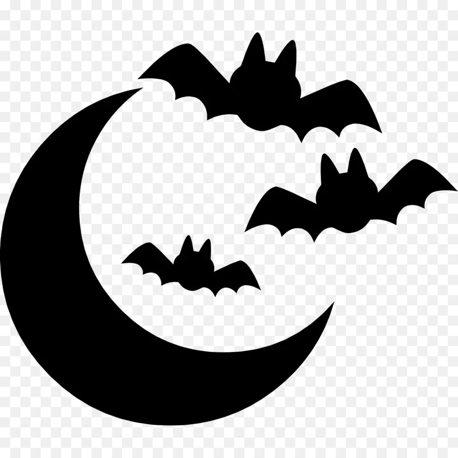 Chauve Souris D'halloween，Lune Et Chauve Souris PNG