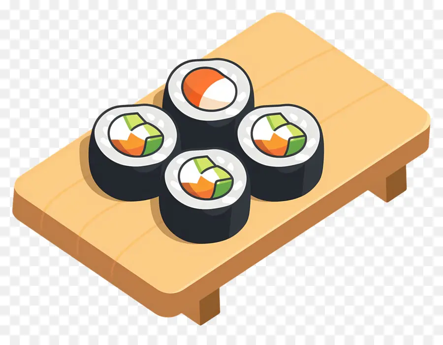 Rouleau De Sushi，Rouleaux De Sushi Sur Plateau PNG