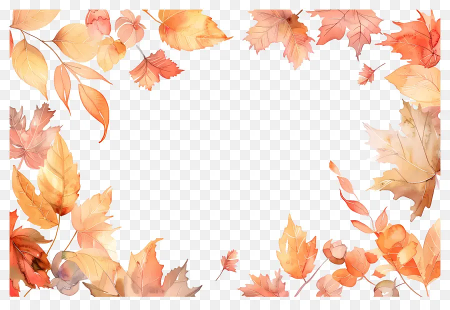 Cadre D'automne，Feuilles D'automne PNG