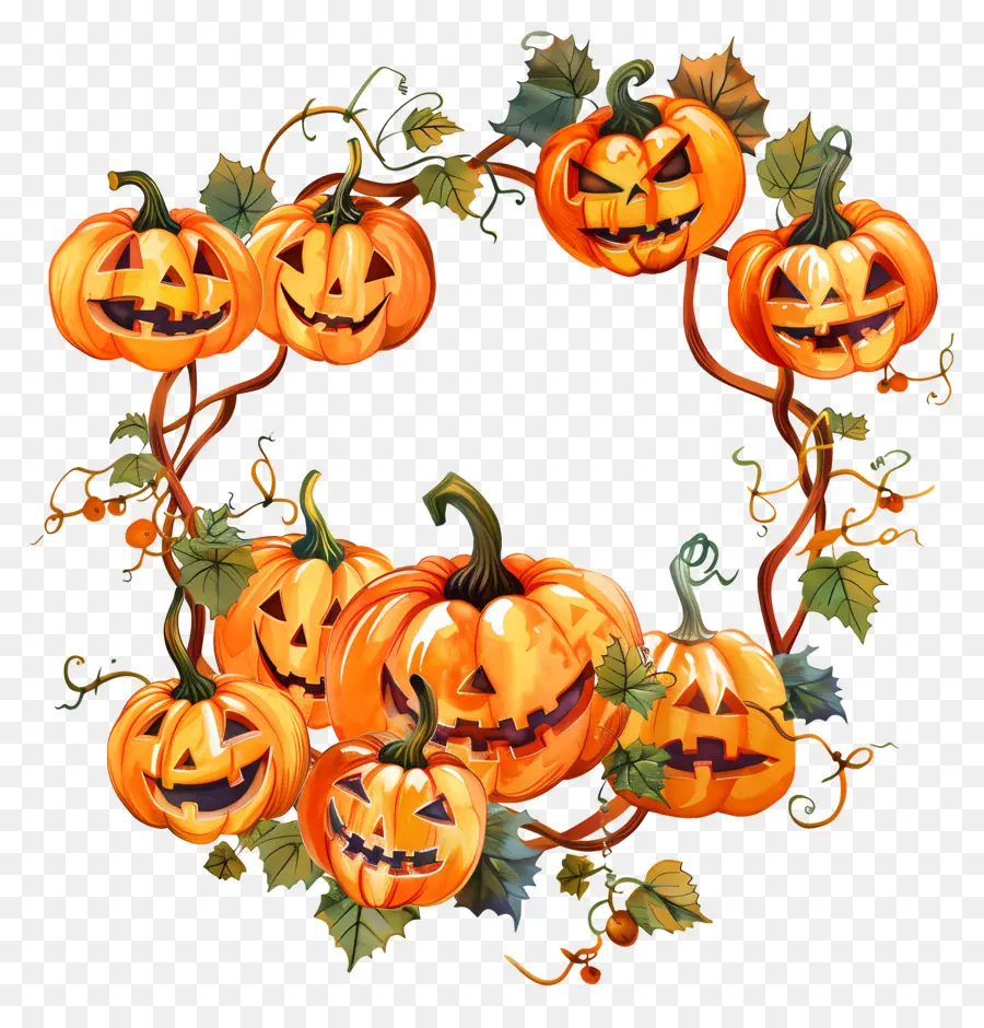 Couronne D'halloween，Citrouilles PNG