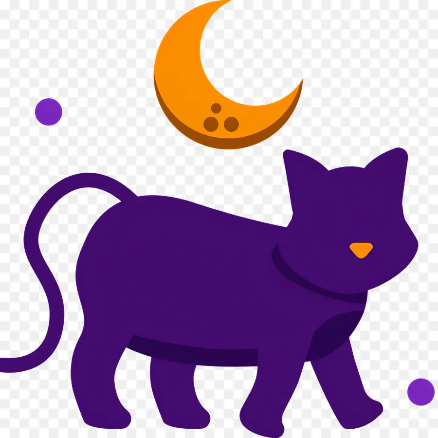 Chat D'halloween，Chat Violet PNG