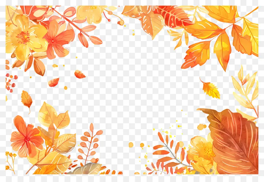 Cadre D'automne，Feuilles D'automne PNG