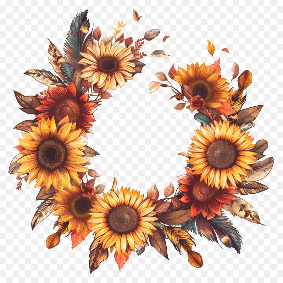 Couronne D'automne，Composition Florale PNG