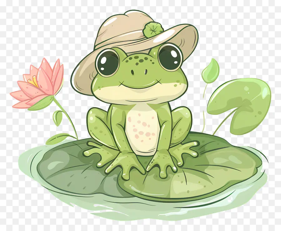 Grenouille Mignonne，Grenouille Avec Chapeau PNG