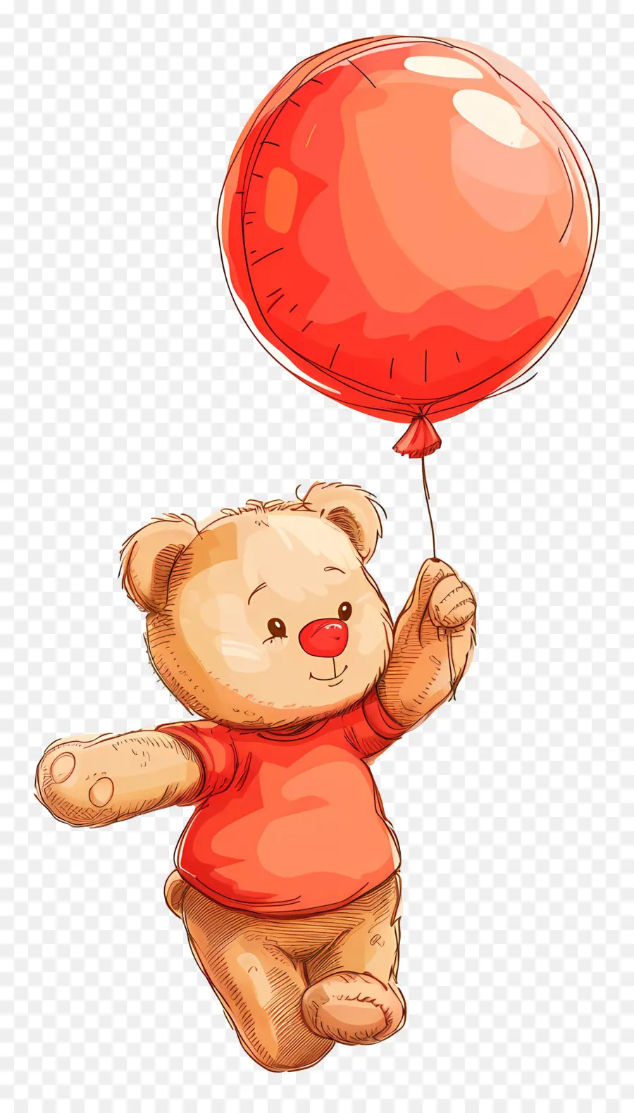 Ours En Peluche De Dessin Animé，Ours En Peluche Avec Ballon PNG