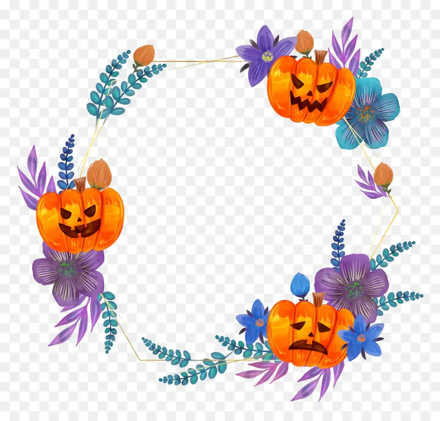 Couronne D'halloween，Couronne De Citrouille PNG