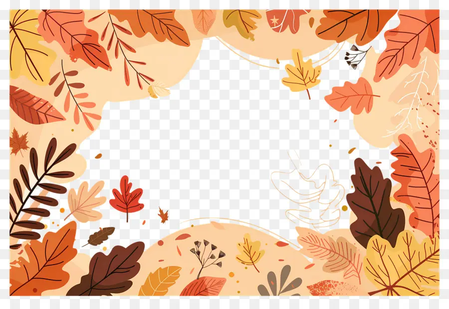 Fond D'automne，Feuilles Et Glands Colorés PNG