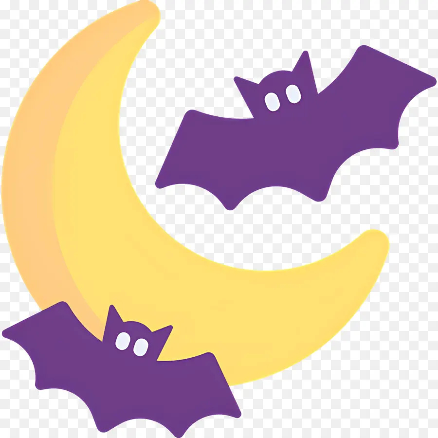 Lune D'halloween，Lune Et Chauves Souris PNG