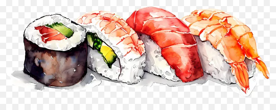 Sushis Aquarelle，Sushis PNG