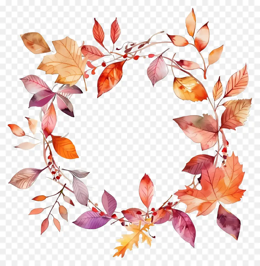 Couronne D'automne，Feuilles D'automne PNG