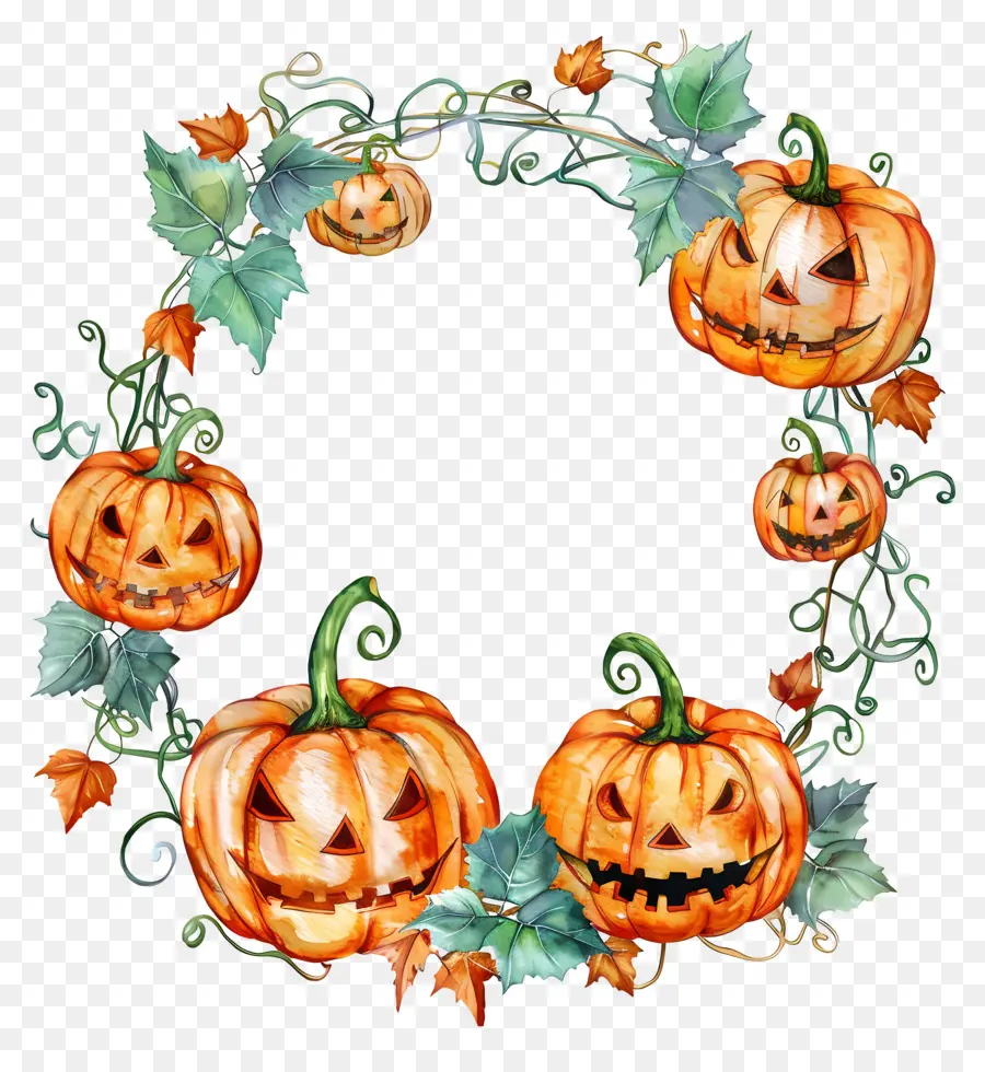 Couronne D'halloween，Citrouilles PNG