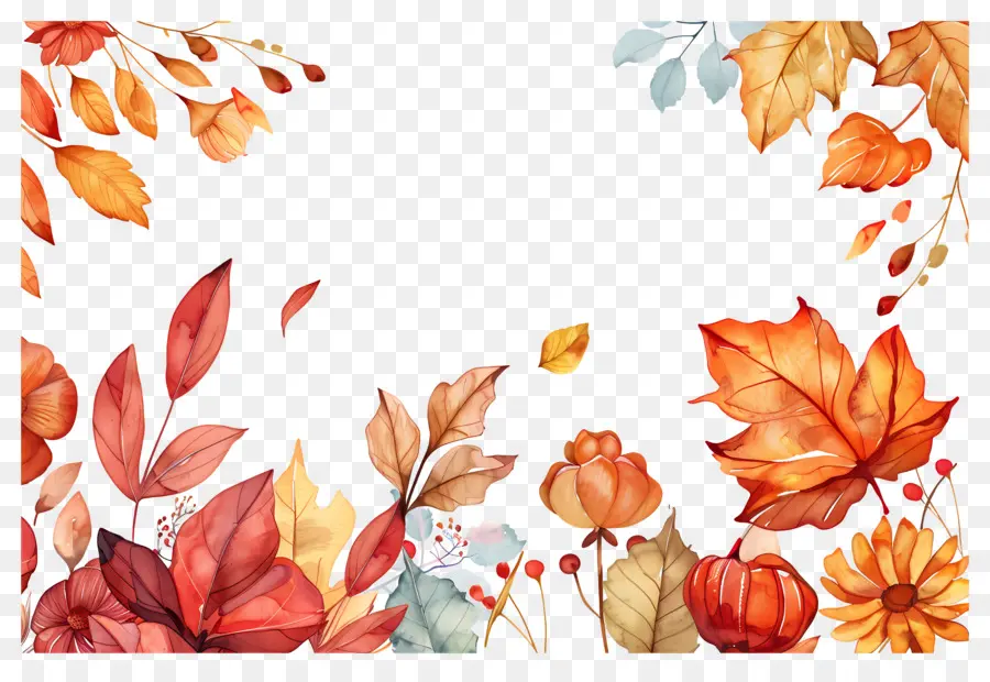 Cadre D'automne，Feuilles D'automne PNG