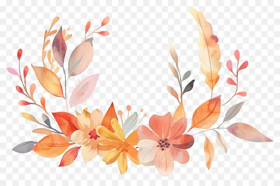 Couronne D'automne，Composition Florale PNG