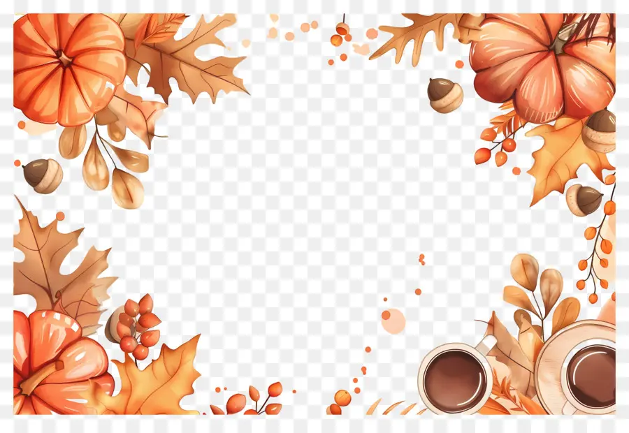 Cadre D'automne，Feuilles PNG