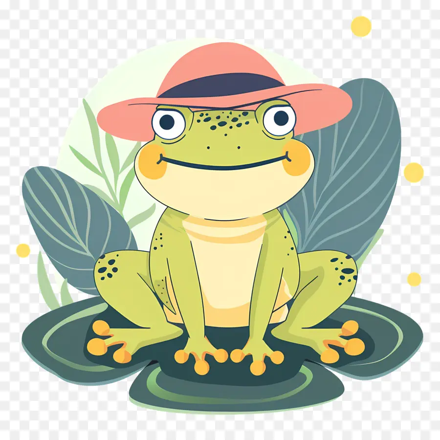 Grenouille Mignonne，Grenouille Avec Chapeau PNG