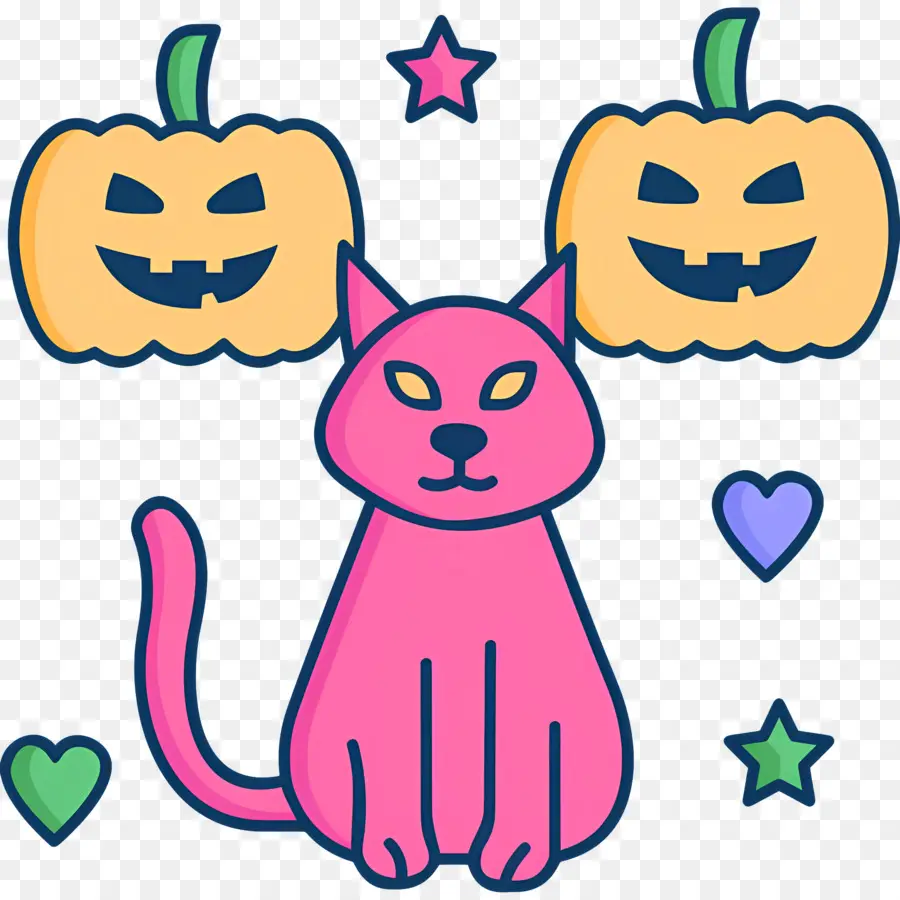 Chat D'halloween，Chat Rose PNG