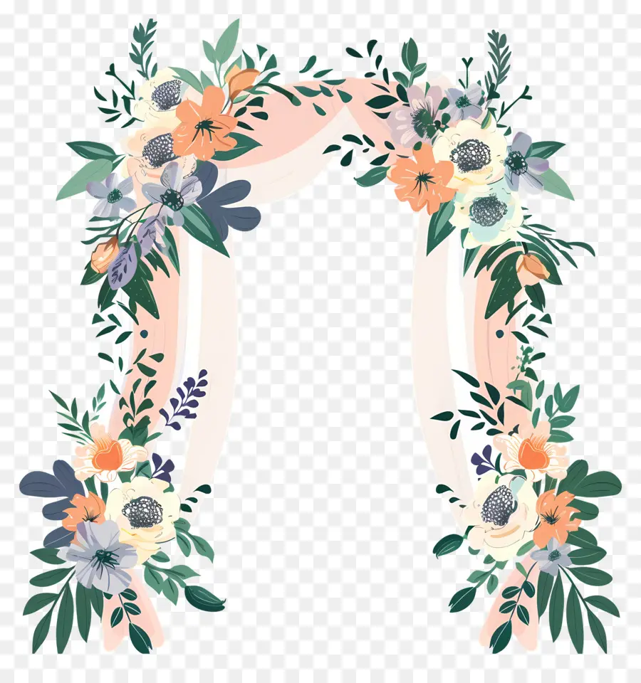 Arche De Mariage，Arche Florale élégante PNG