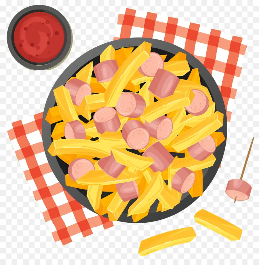 Salchipapa，Frites Et Saucisses PNG