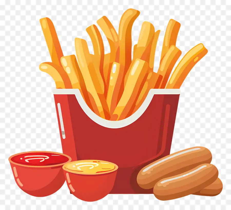 Salchipapa，Frites Et Saucisses PNG