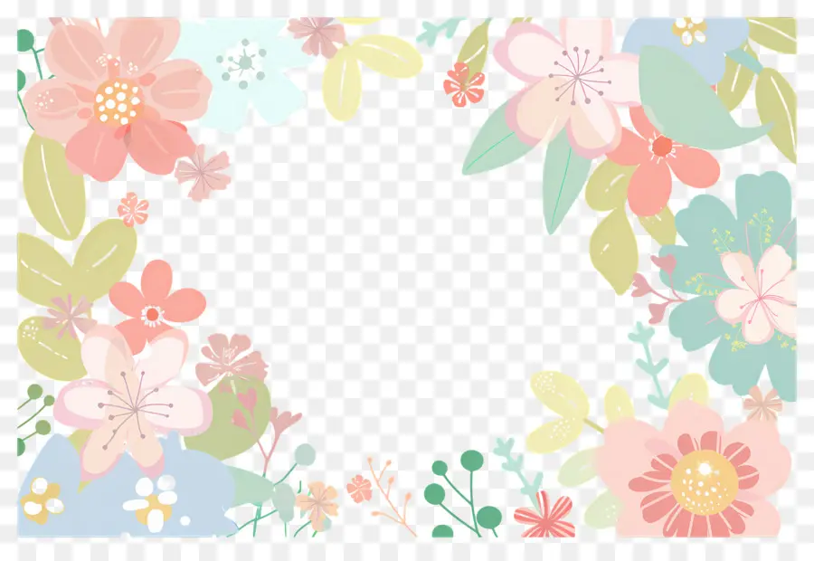 Cadre Floral，Cadre Floral Délicat PNG