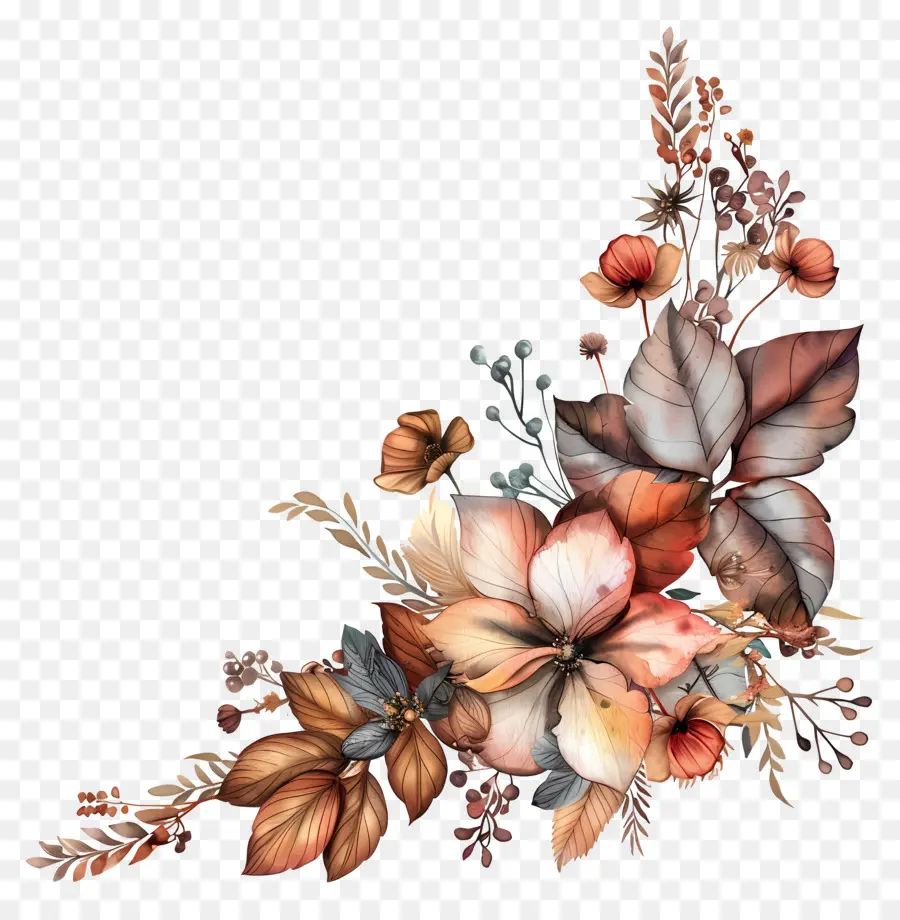 Fleurs D'automne，Composition Florale PNG