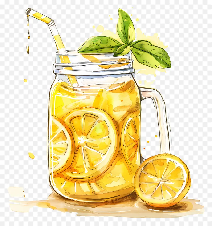 Thé Au Citron，Limonade En Pot PNG