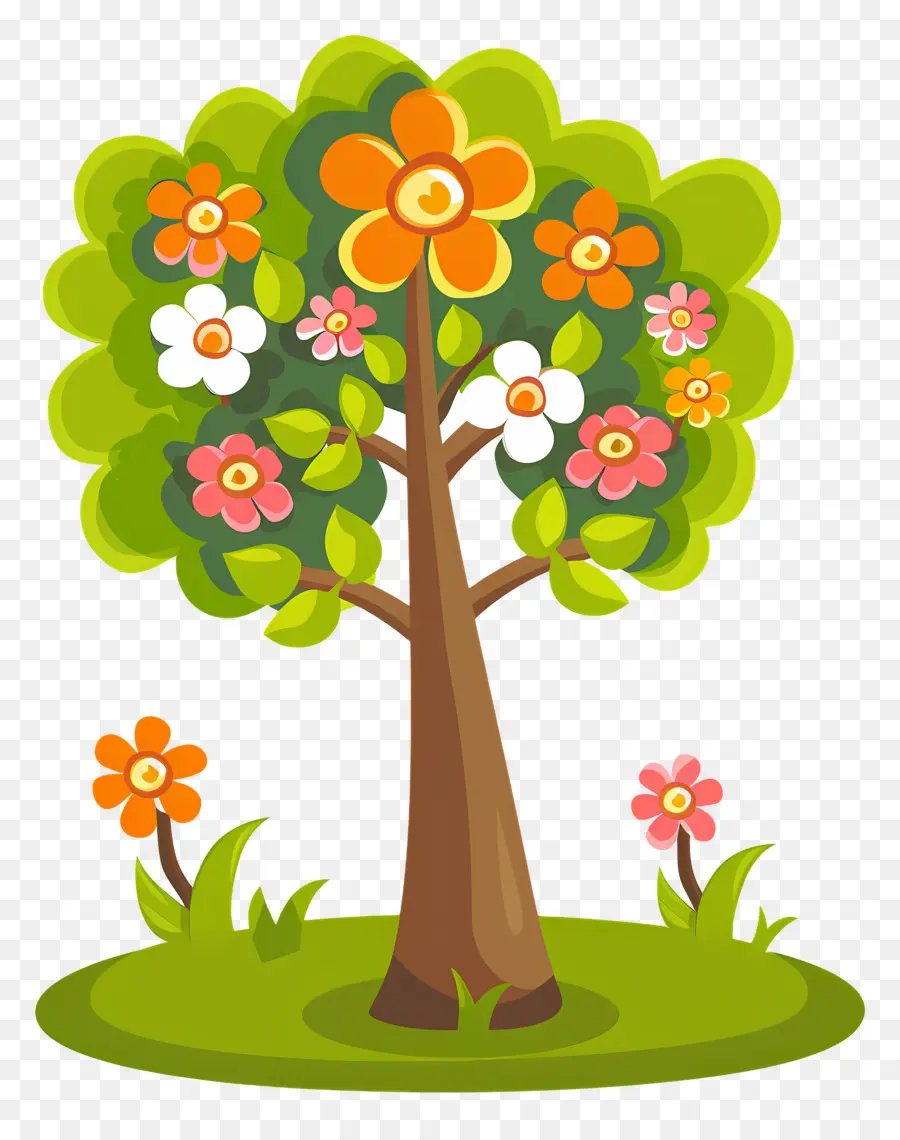 Arbre à Fleurs，Arbre Coloré PNG