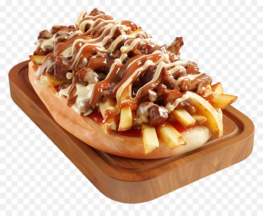 Poutine，Frites Chargées De Viande PNG