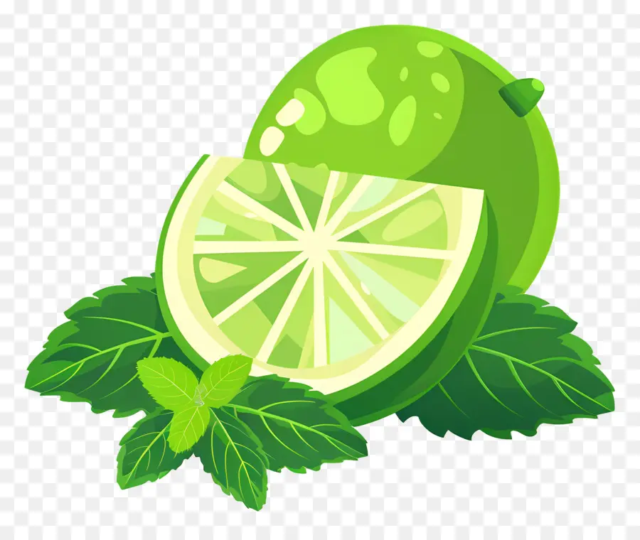 Citron Vert，Citron Vert Tranché PNG