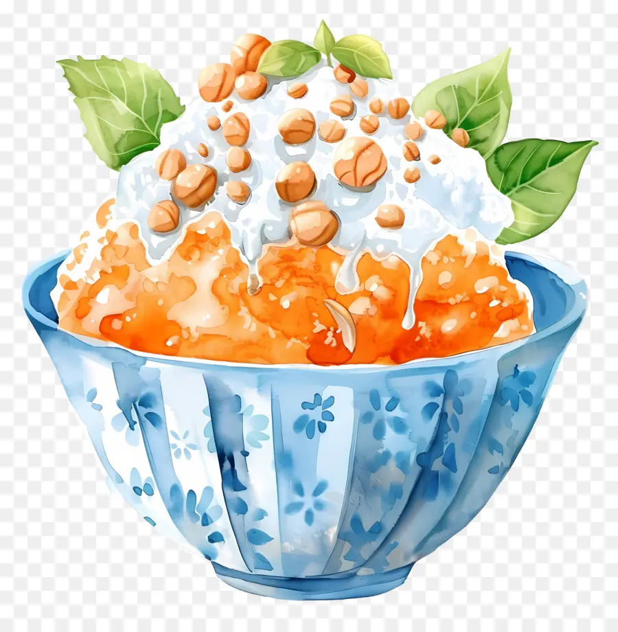 Bingsu Sur Glace，Desserts à L'orange PNG