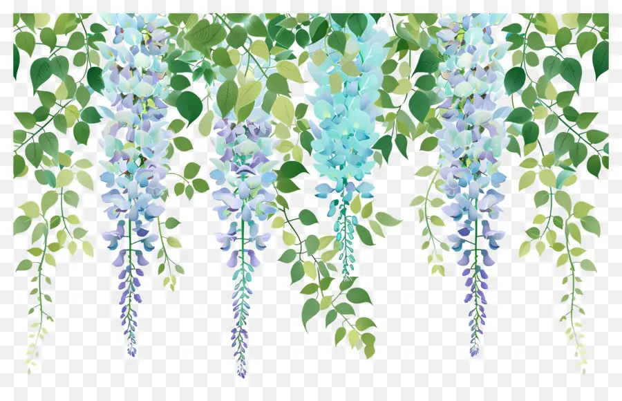 Fleurs Suspendues，Feuilles PNG