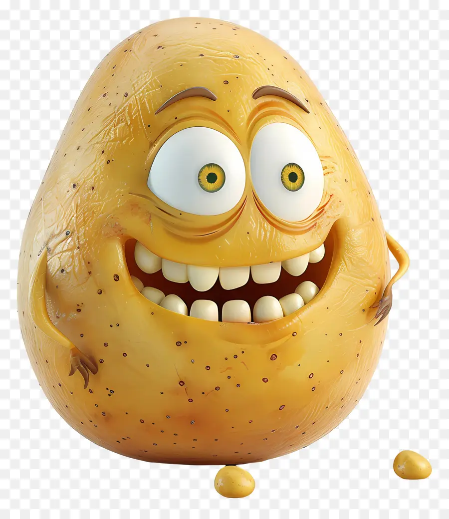 Pomme De Terre De Dessin Animé，Souriant PNG