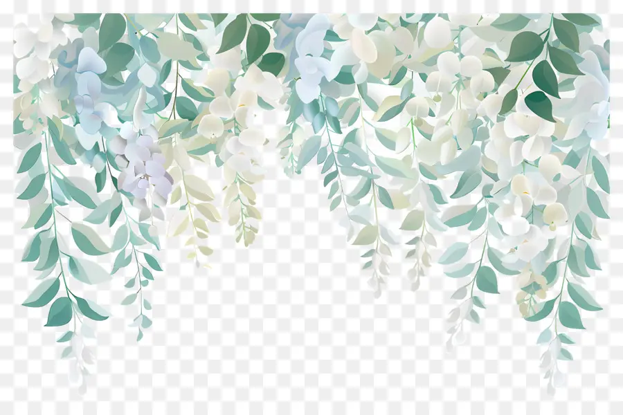 Fleurs Suspendues，Feuilles PNG