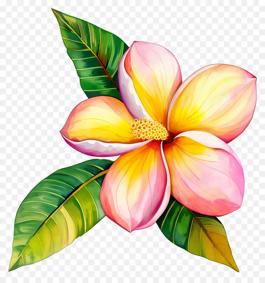 Fleur De Pluméria，Feuilles PNG