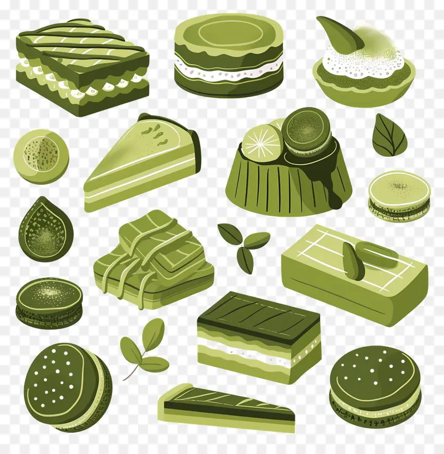 Dessert Au Matcha，Desserts Verts PNG