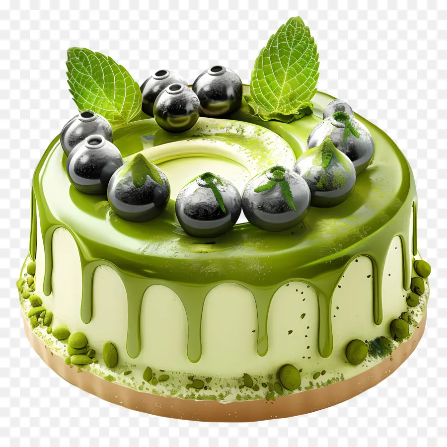 Gâteau 3d，Gâteau Vert PNG