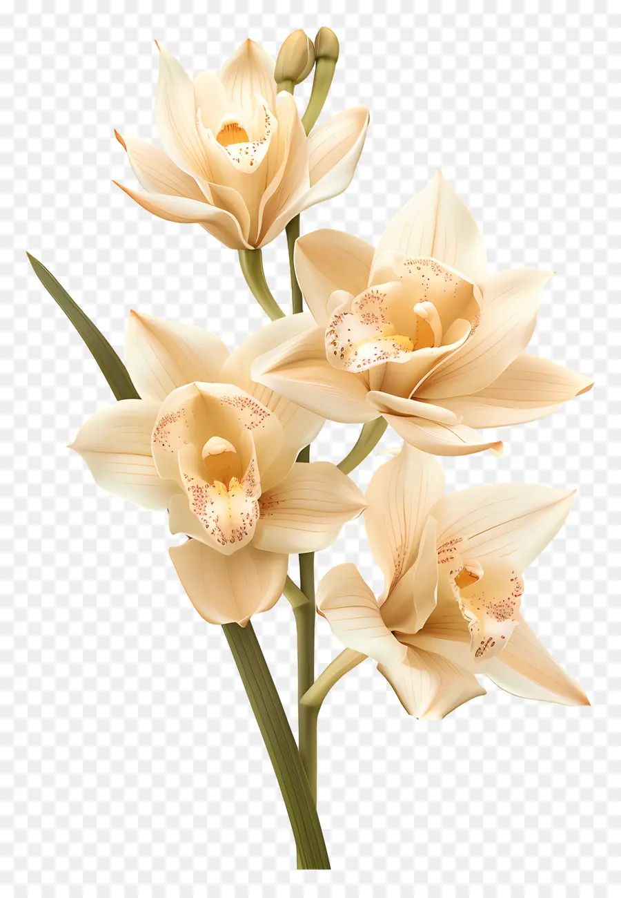 Fleurs D'orchidée Vanille，Orchidée Blanche PNG