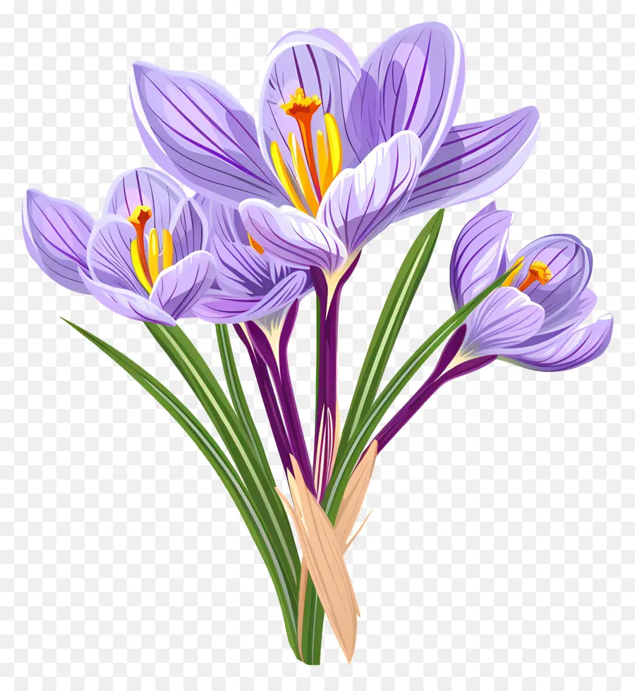 Fleurs De Safran，Fleurs Violettes En Pot PNG