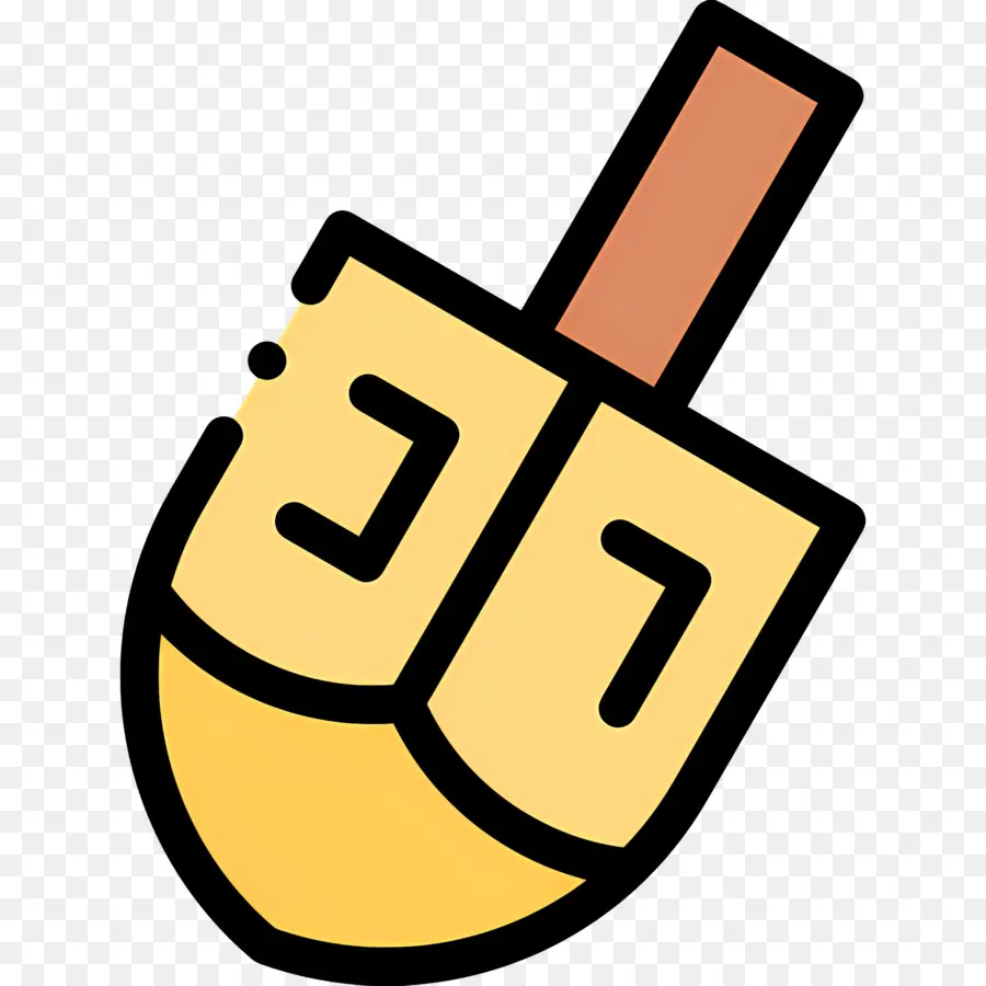 Hanoukka Dreidel，Dreidel Jaune PNG