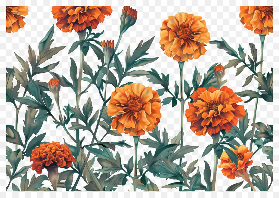 Fleurs De Souci，Soucis Oranges PNG