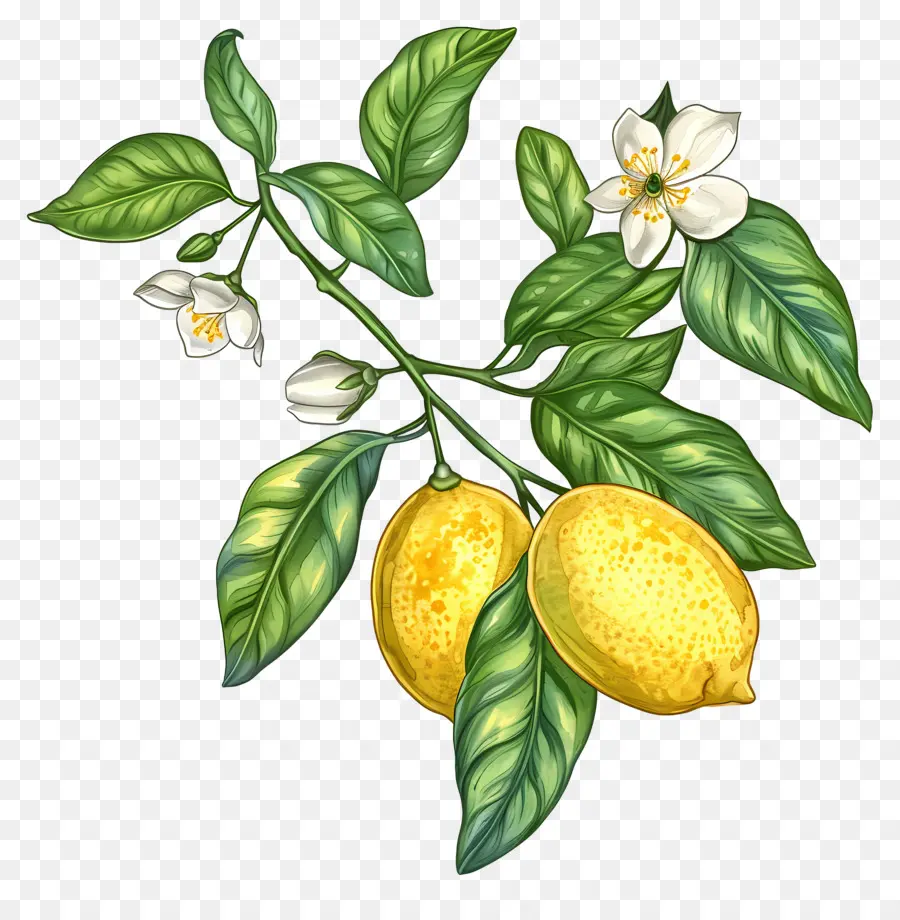 Branche De Citron，Citron PNG