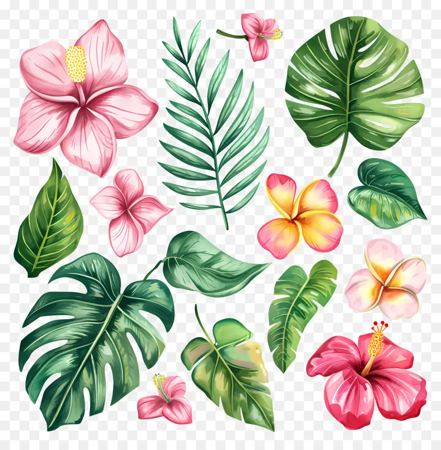 Fleurs Tropicales，Fleurs Colorées PNG