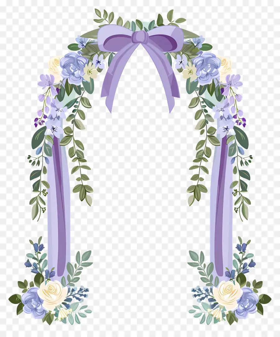 Arche De Mariage，Arche Florale Avec Rideaux PNG