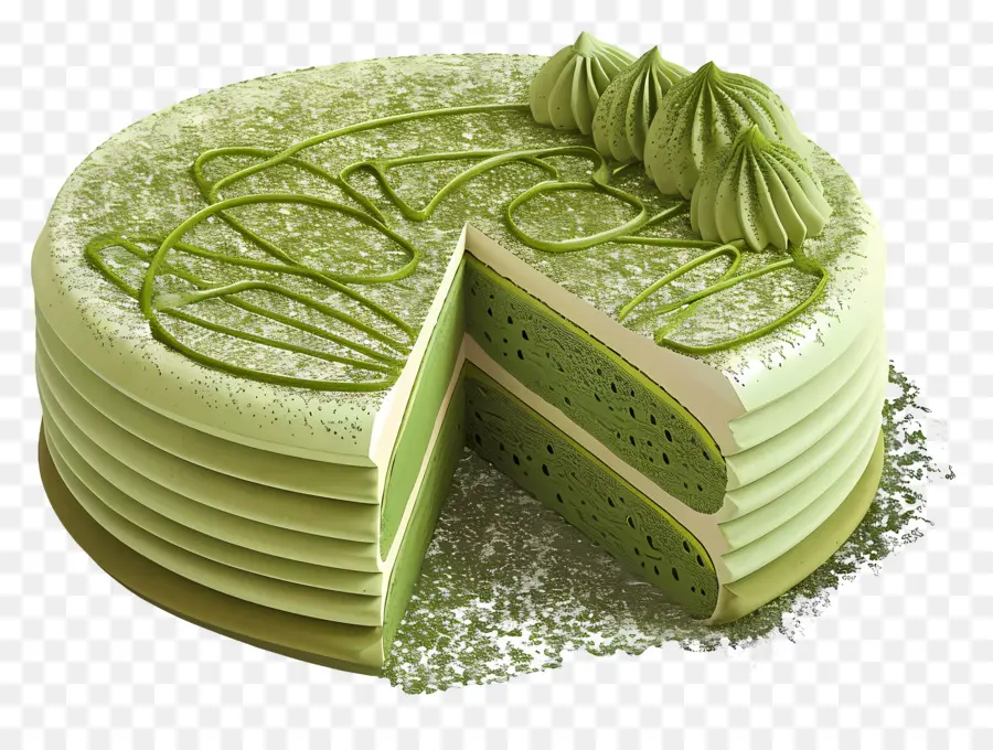 Gâteau 3d，Gâteau étagé Vert PNG