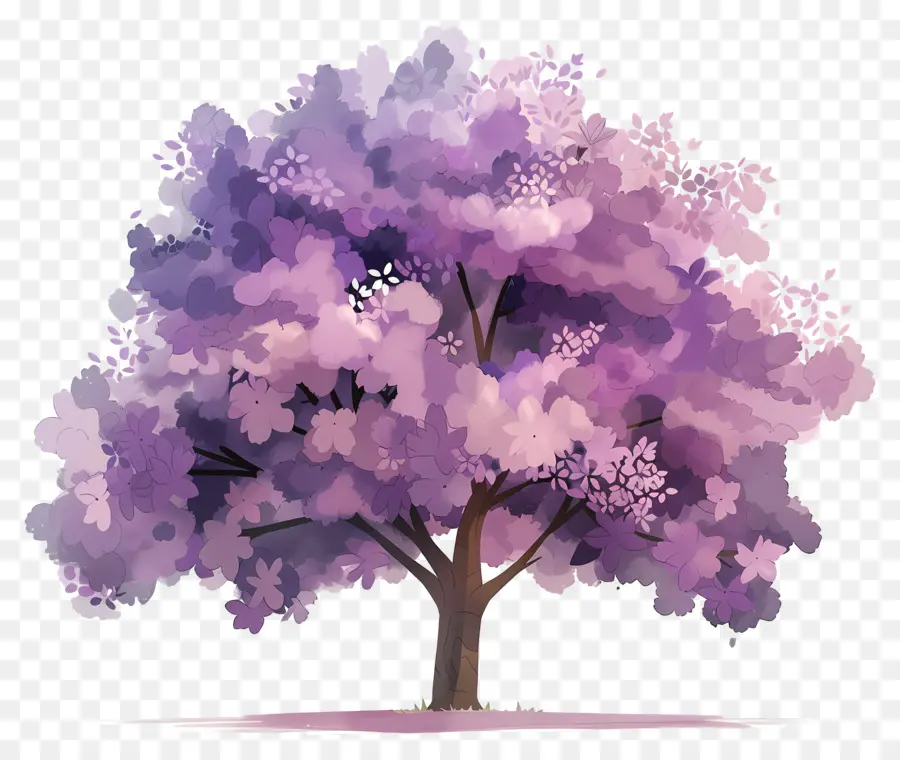 Arbre à Fleurs，Arbre Violet PNG