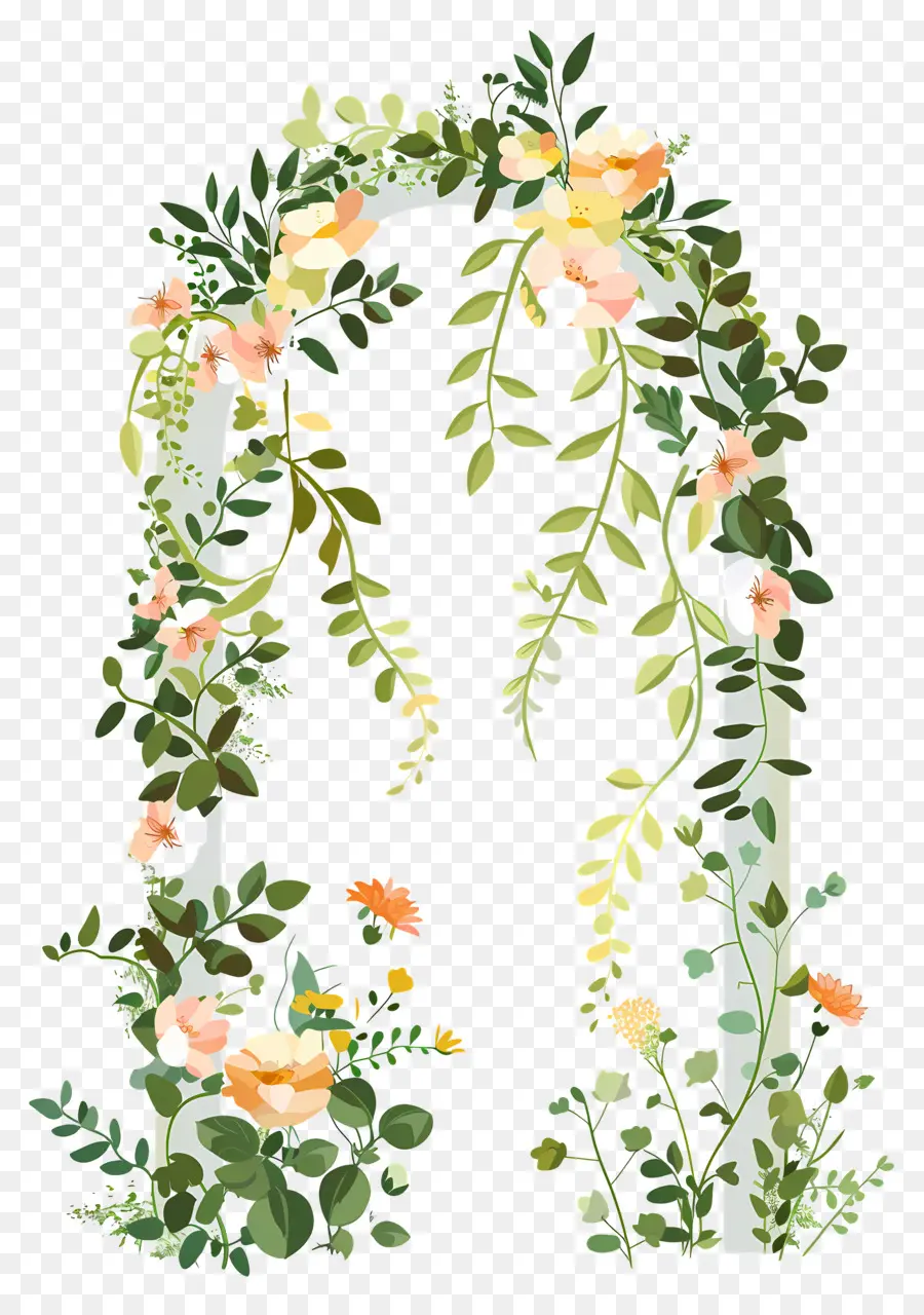 Arche Fleurie，Arche Florale Avec Fleurs Pastel PNG