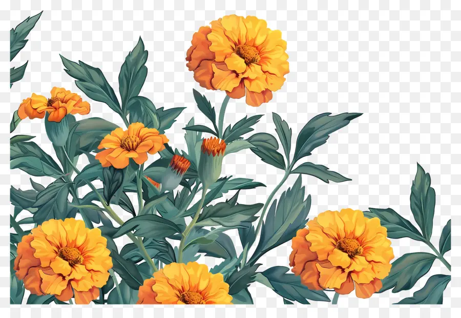 Fleurs De Souci，Soucis Oranges PNG